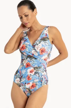 Africa Gathered Cross Over One Piece|Jantzen