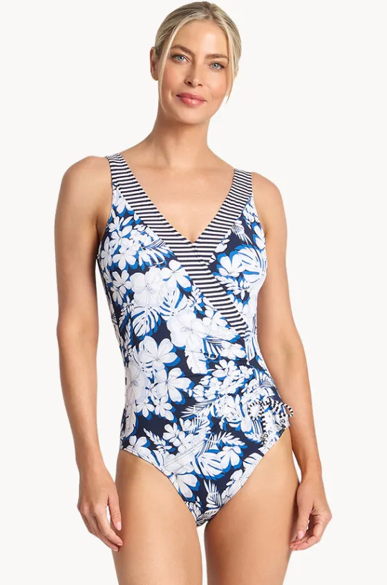 Anchor Gathered Surplice One Piece|Jantzen Online