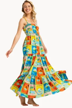 Atlas Sunshine Coastline Maxi Dress|Roxy New