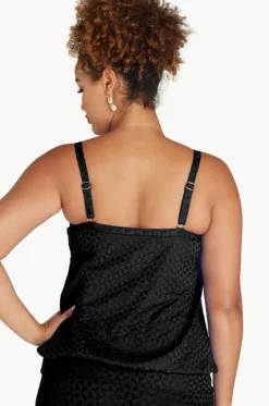 Aztec Jacquard Blouson Tankini Separate|Genevieve Hot