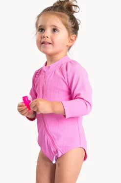 Baby Girls Long Sleeve Zip Sunsuit|Tini Togs Outlet