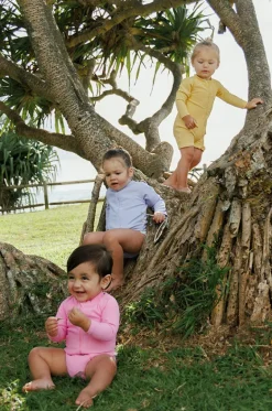 Baby Girls Long Sleeve Zip Sunsuit|Tini Togs Outlet