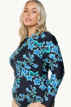 Bahamas Blue Long Sleeve Suntop|Capriosca Online