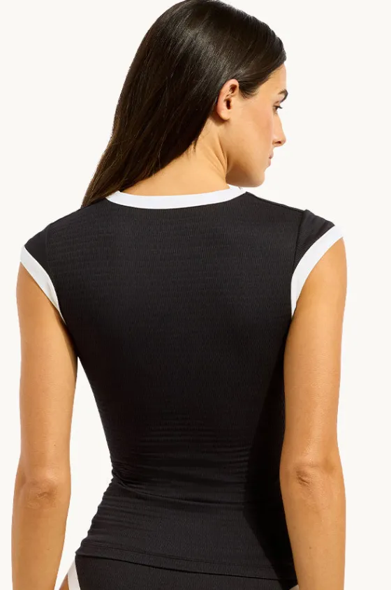 Bandwave Cap Sleeve Suntop|Seafolly New