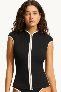 Beach Bound Cap Sleeve Suntop|Seafolly Outlet