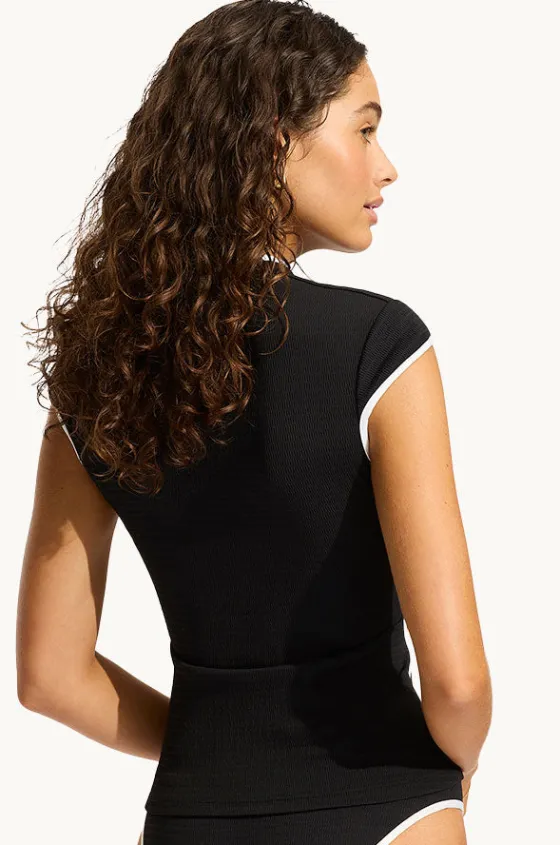 Beach Bound Cap Sleeve Suntop|Seafolly Outlet