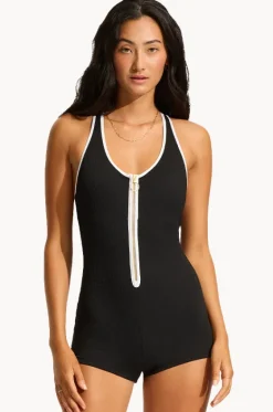 Beach Bound Zip Front Boyleg|Seafolly Hot