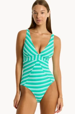 Biarritz Panel Line One Piece|Sea Level Sale