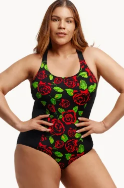 Black Rose Brace Me Back One Piece|Funkita Sale