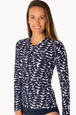 Blue Acacia Long Sleeve Rashie|Babes In The Shade Clearance