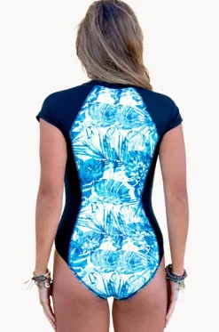 Blue Hawaii Short Sleeve Sunsuit|Salty Ink Hot