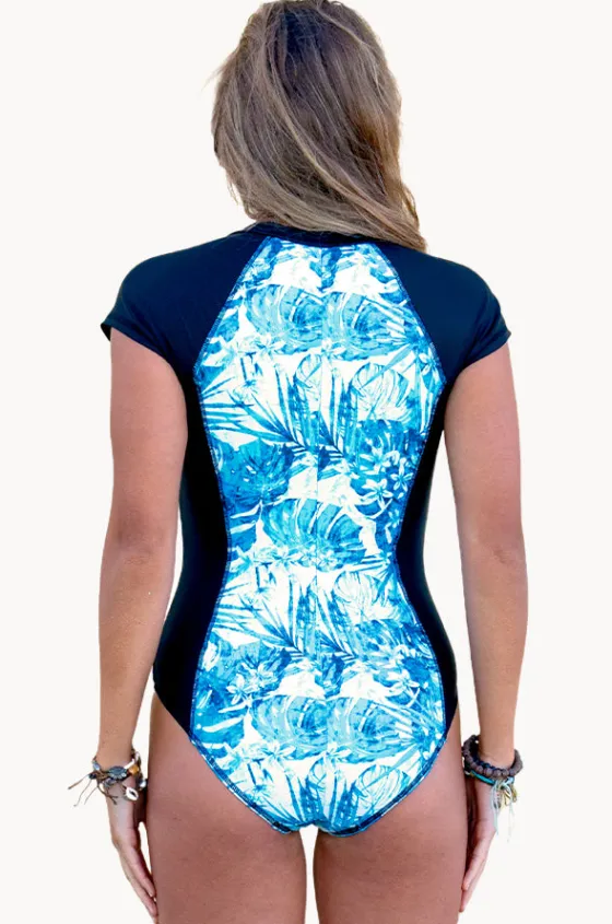 Blue Hawaii Short Sleeve Sunsuit|Salty Ink Hot