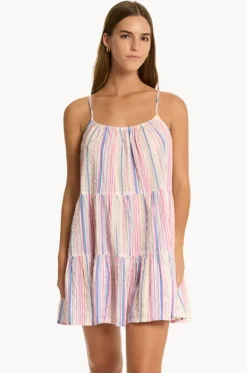 Boho Stripe Tie Back Short Sundress|Sea Level New