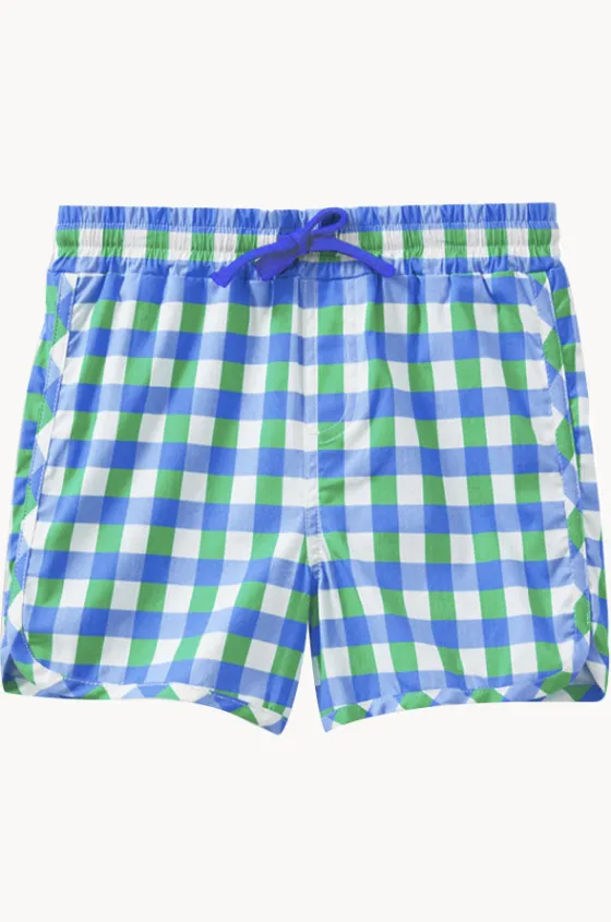 Boys Check Boardshort|Milky