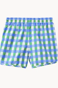 Boys Check Boardshort|Milky