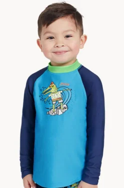 Boys Crocodile Long Sleeve Suntop|Zoggs Outlet