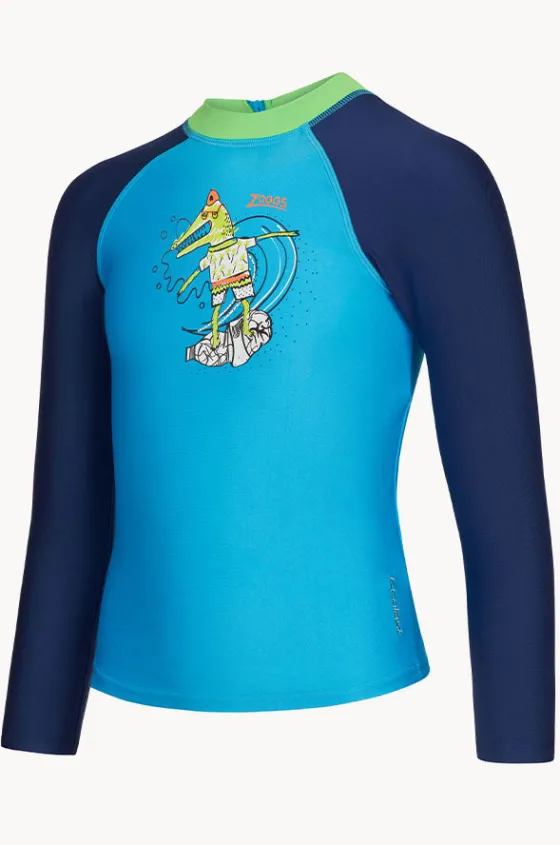 Boys Crocodile Long Sleeve Suntop|Zoggs Outlet
