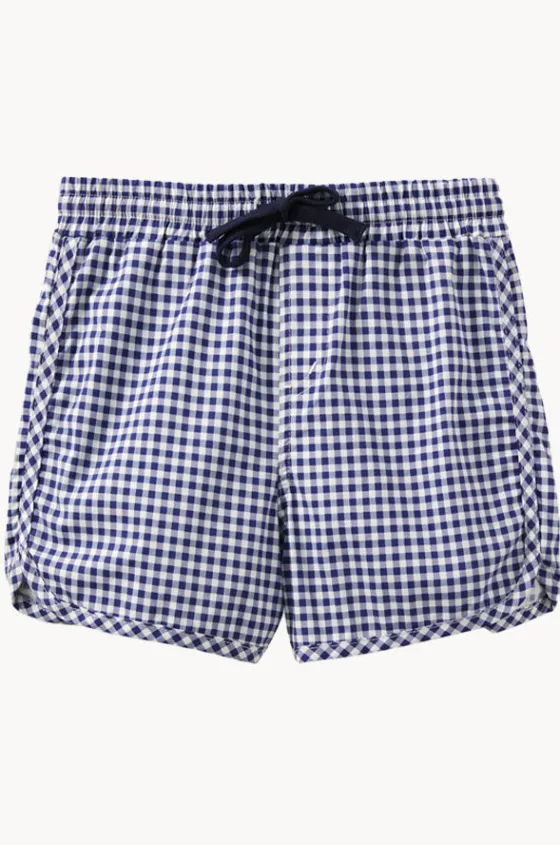 Boys Gingham Boardshort|Milky New