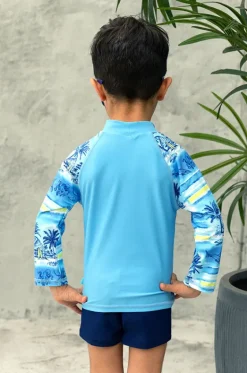 Boys Shipwrecked Long Sleeve Suntop Set|Salty Ink