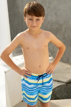 Boys Shipwrecked Stripe Boardshort|Salty Ink New