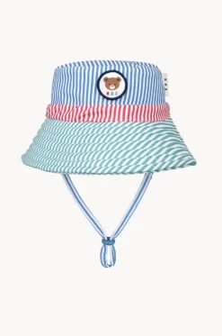 Boys Spliced Stripe Swim Hat|Huxbaby Online