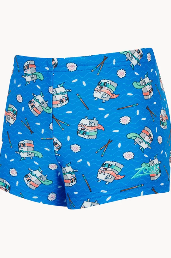 Boys Super Sushi Hip Racer Trunk|Zoggs Clearance
