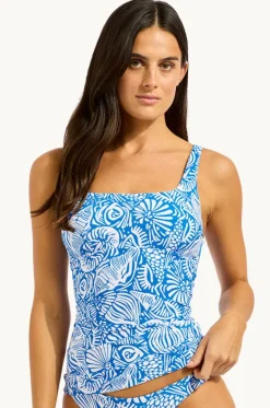 C Shells Square Neck Tankini Separate|Seafolly Sale