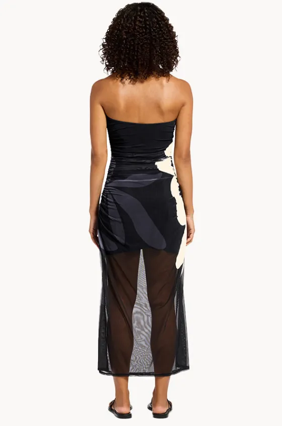 Cactus Garden Mesh Strapless Dress|Jets Clearance