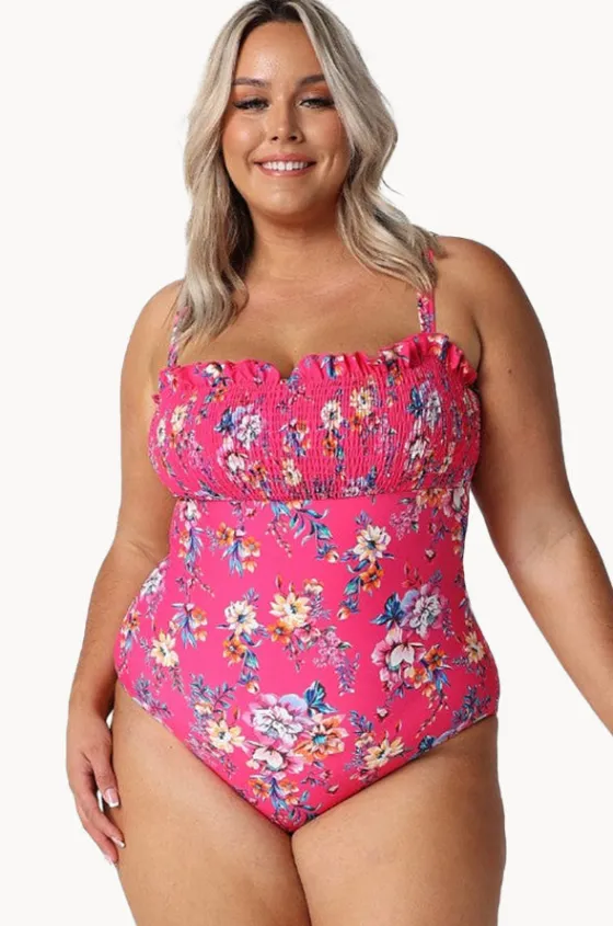 Castaway Shirred Bandeau One Piece|Capriosca Clearance