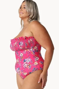 Castaway Shirred Bandeau One Piece|Capriosca Clearance