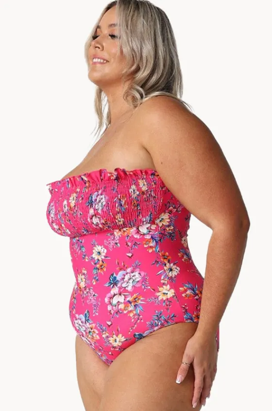 Castaway Shirred Bandeau One Piece|Capriosca Clearance