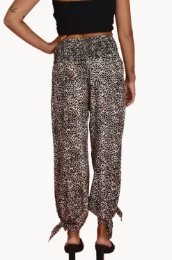 Cheetah Long Rouched Tie Pants|Go Girl Hot