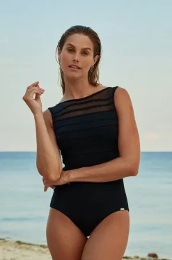 Cosmopolitan Mesh Bar High Neck One Piece|Jantzen New