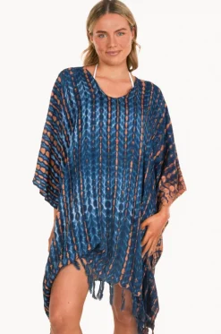 Crackle Tie Dye V Neck Cover Up|Sundrenched Sale