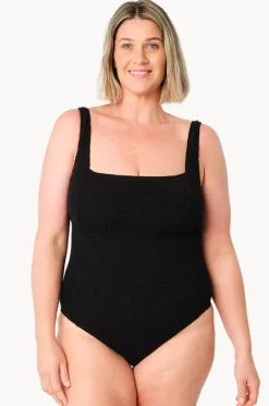 Crinkle Classic Square Neck One Piece|Une Piece Online