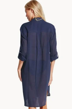 Crinkle Twill Beach Shirt|Seafolly Discount