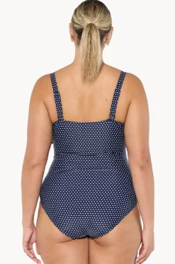 Dots Frill V Neck One Piece|Capriosca Discount