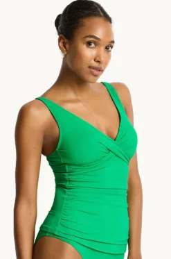 Eco Essentials Cross Front Tankini Separate|Sea Level Clearance