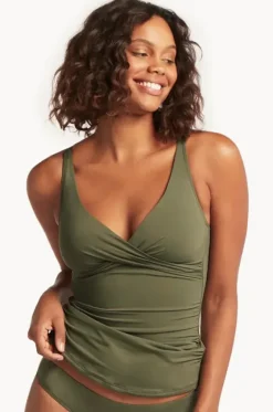 Eco Essentials Cross Front Tankini Separate|Sea Level Outlet