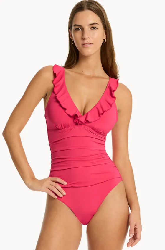 Eco Essentials D/DD Cup Frill One Piece|Sea Level Hot