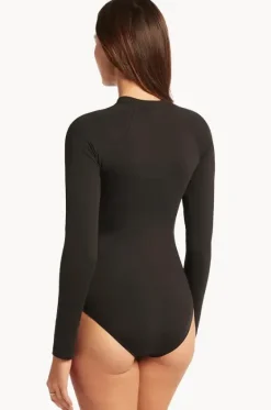 Eco Essentials Zip Front Long Sleeve Sunsuit|Sea Level Sale