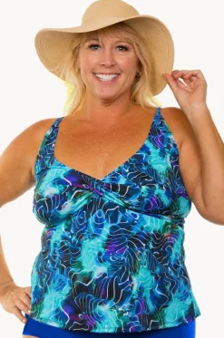 Electric Ocean D/DD Twist Tankini Separate|T.h.e. Swimwear Hot