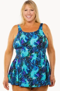 Electric Ocean Swim Dress +|T.h.e. Swimwear Online