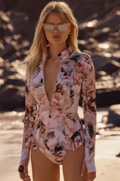 Fiore Frill Long Sleeve Sunsuit|Sunsoaked Online