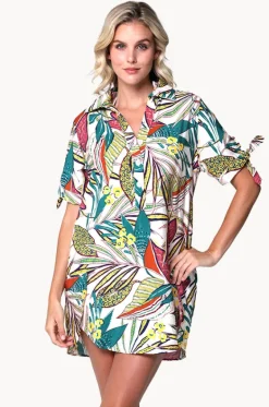 Funky Palm Tie Sleeve Button Shirt|J.valdi Clearance