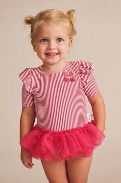 Girls Pie Stripe Ballerina Sunsuit|Huxbaby Hot