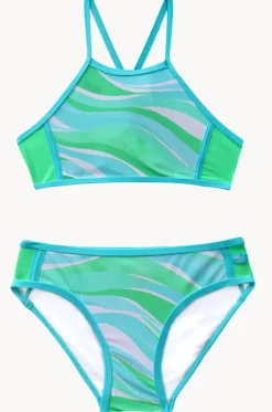 Girls Coastal Wave Crop Set|Salty Ink Hot