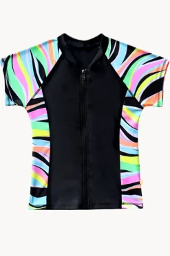 Girls Coastal Wave Short Sleeve Suntop|Salty Ink Sale