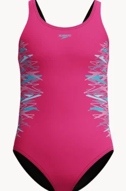 Girls Duo Logo Placement Muscleback One Piece|Speedo