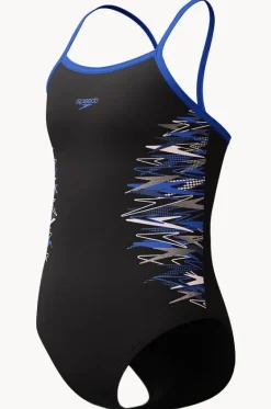 Girls Duo Logo Placement Thinstrap Muscleback One Piece|Speedo Sale